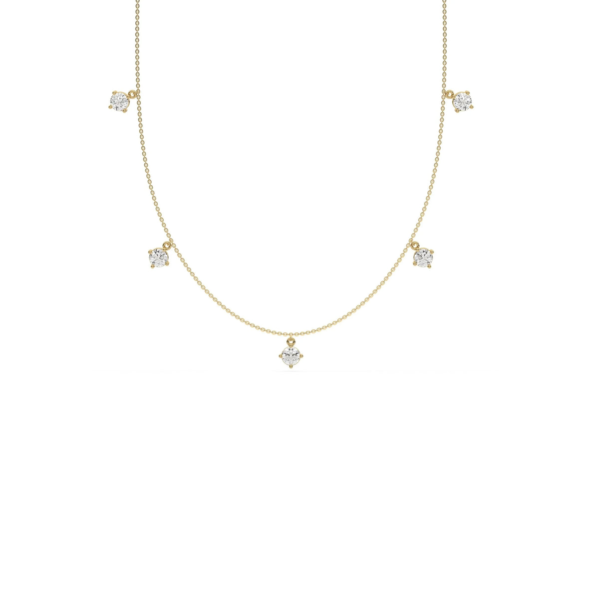 3 CT Lab Grown Round Cut Dangling Diamond Necklace