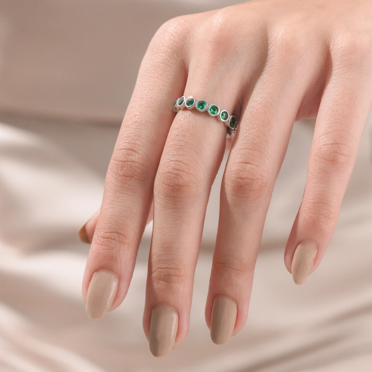 Round Bezel Set Eternity Ring 