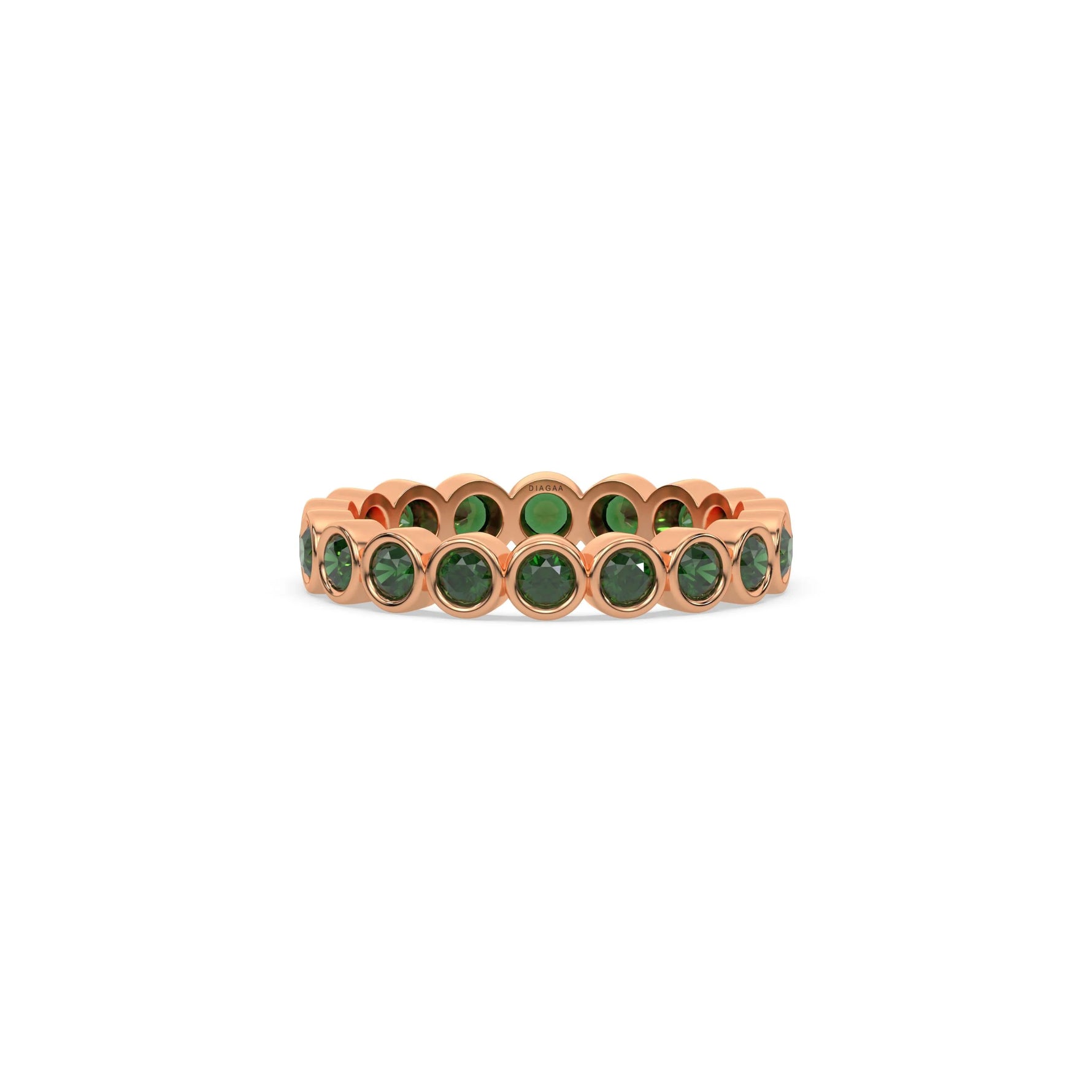 18K Rose Gold Emerald Full Eternity Ring
