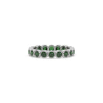 14K White Gold Natural Emerald Full Eternity Ring
