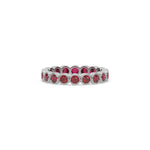 18K White Gold Round Ruby Gemstone Full Eternity Ring