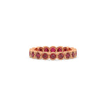 18K Rose Gold Ruby Round Full Eternity Ring