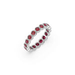 10K White Gold Round Ruby Full Eternity Ring
