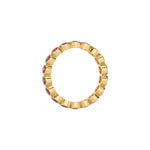 14K Yellow Gold Ruby Gemstone Bezel Full Eternity Ring