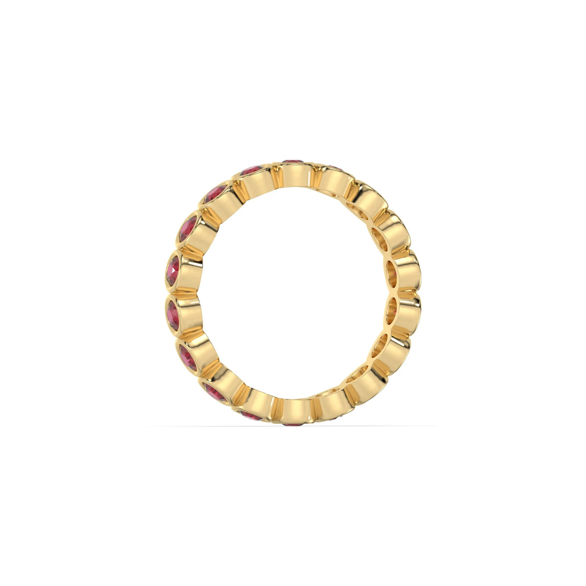 10K Yellow Gold Ruby Gemstone Eternity Band