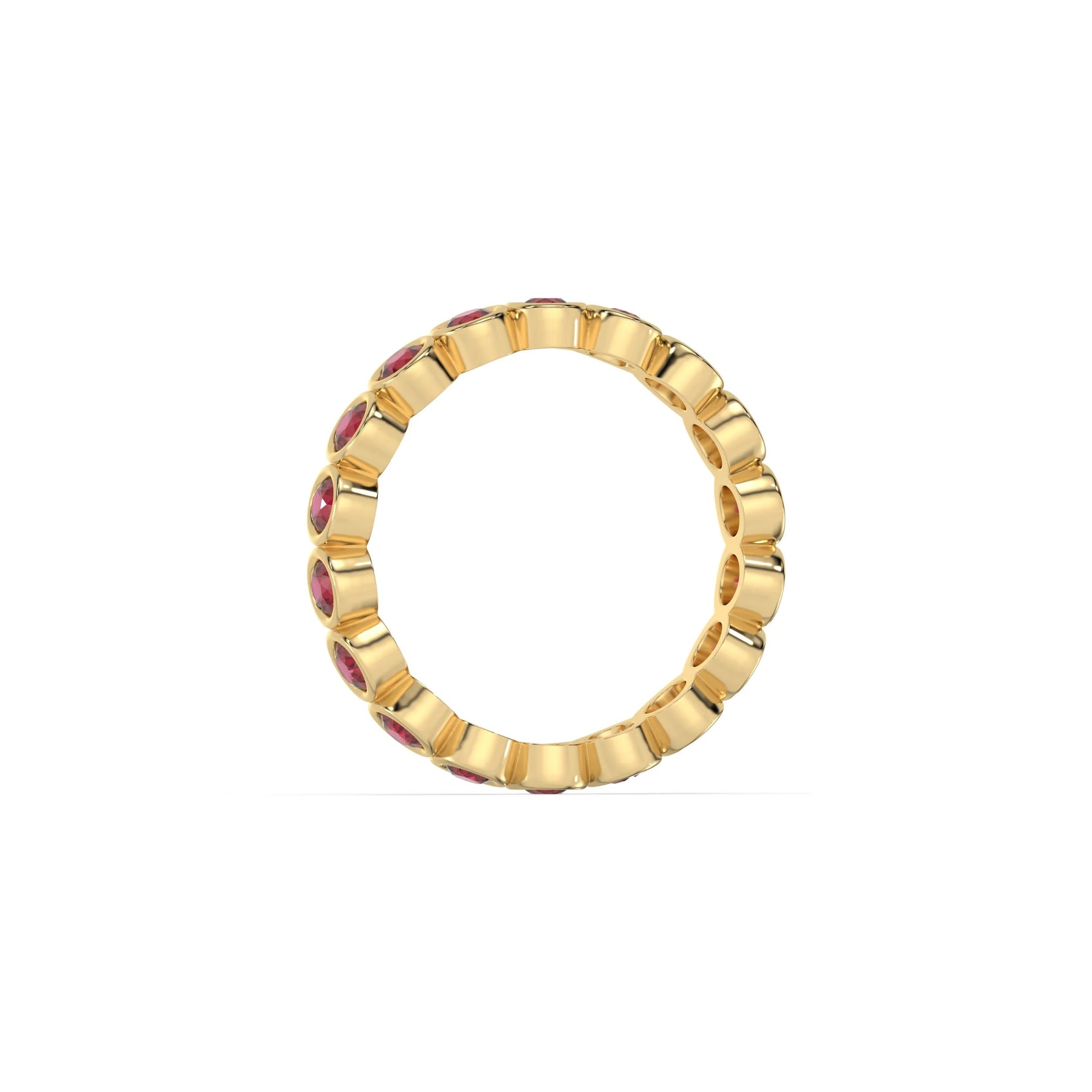 10K Yellow Gold Ruby Gemstone Eternity Band