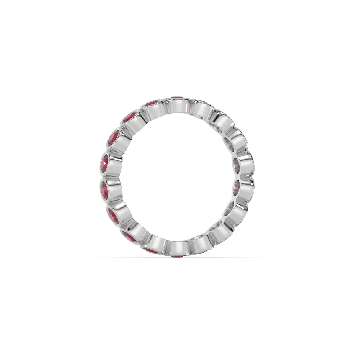 10K White Gold Ruby Gemstone Eternity Ring