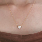 Round Diamond Cluster Necklace 