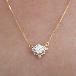 Round and pear Cluster Necklace 