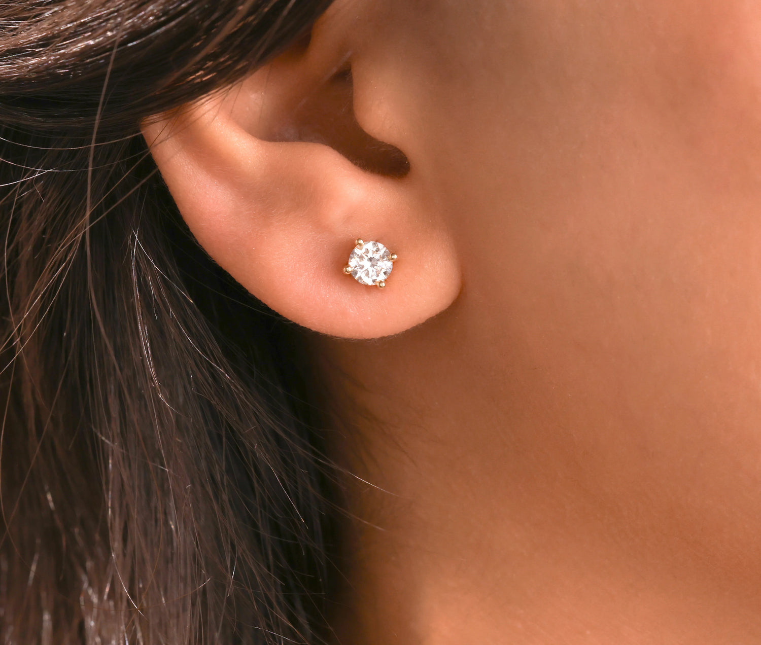 0.20 CT Lab Diamond 4 Prong Round Solitaire Earrings