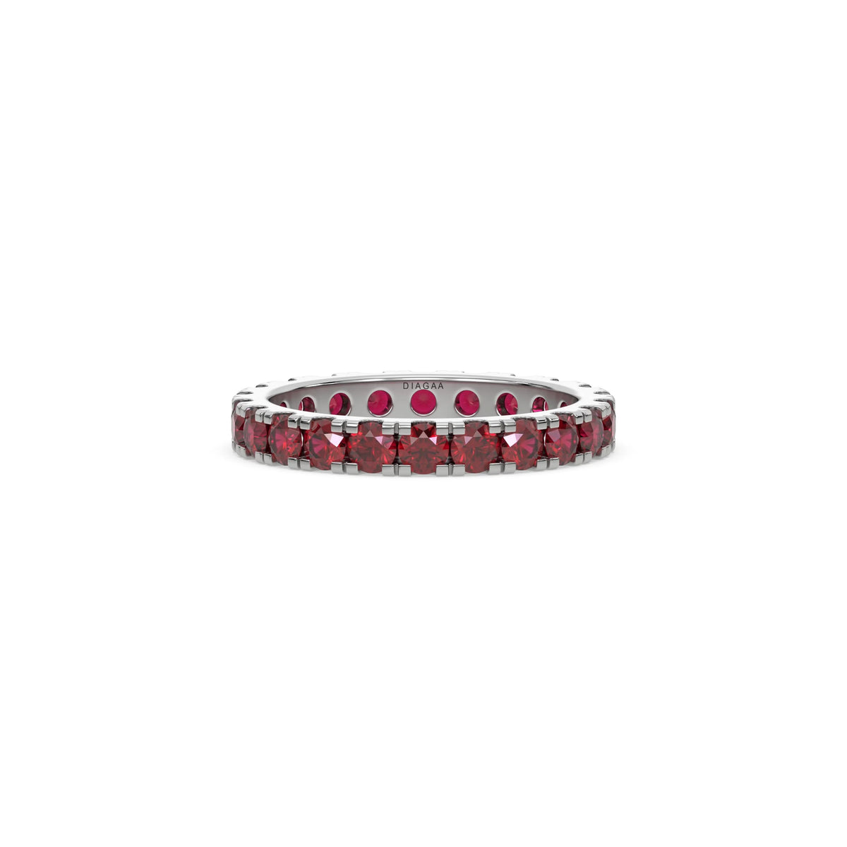 18K White Gold Eternity Ruby Gemstone Ring