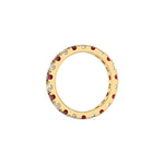 10K Yellow Gold Ruby and White Diamond Half and Half Eternity Ring