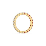 14K Yellow Gold Ruby Gemstone and White Diamond Ring