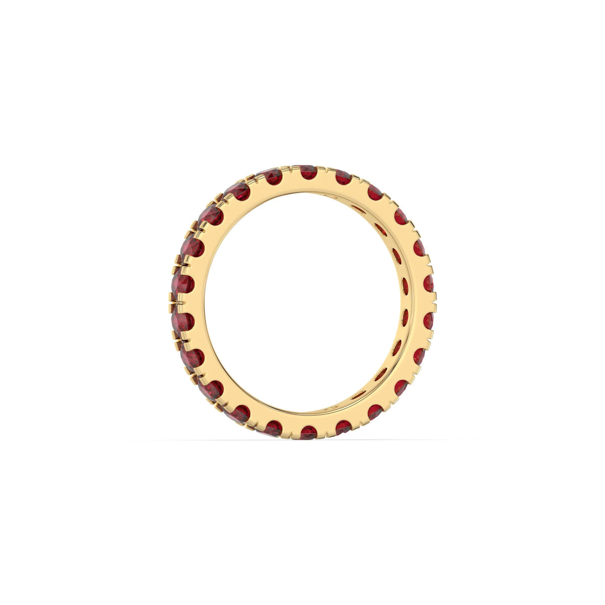 18K Yellow Gold Ruby Gemstone Eternity Ring