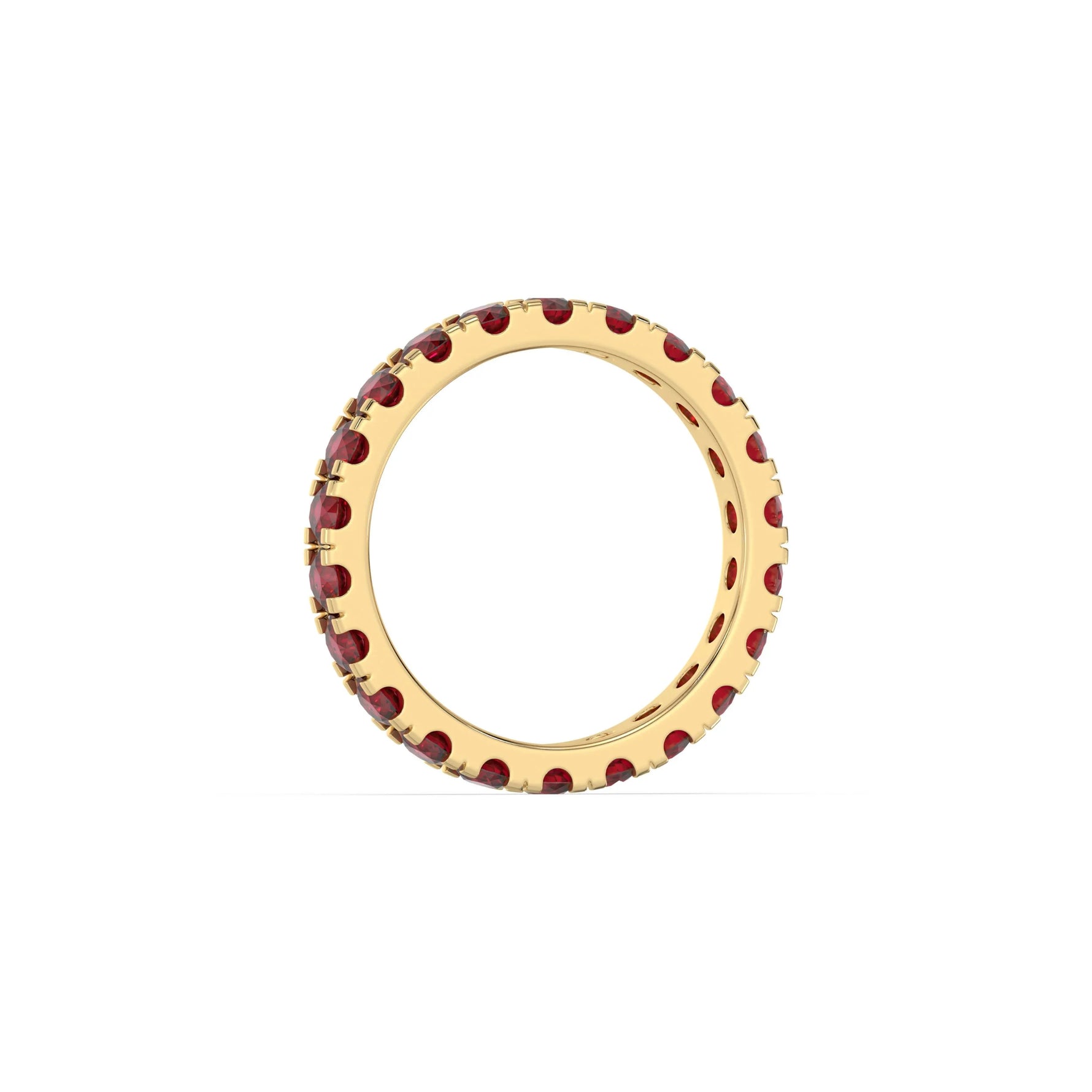 18K Yellow Gold Ruby Gemstone Eternity Ring
