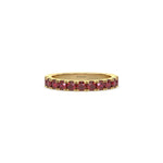 14K Yellow Gold Ruby Gemstone Half Eternity Ring