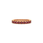 14K Rose Gold Ruby Gemstone Half Eternity Ring