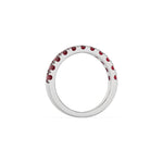 18K White Gold Ruby Gemstone Half Eternity Ring