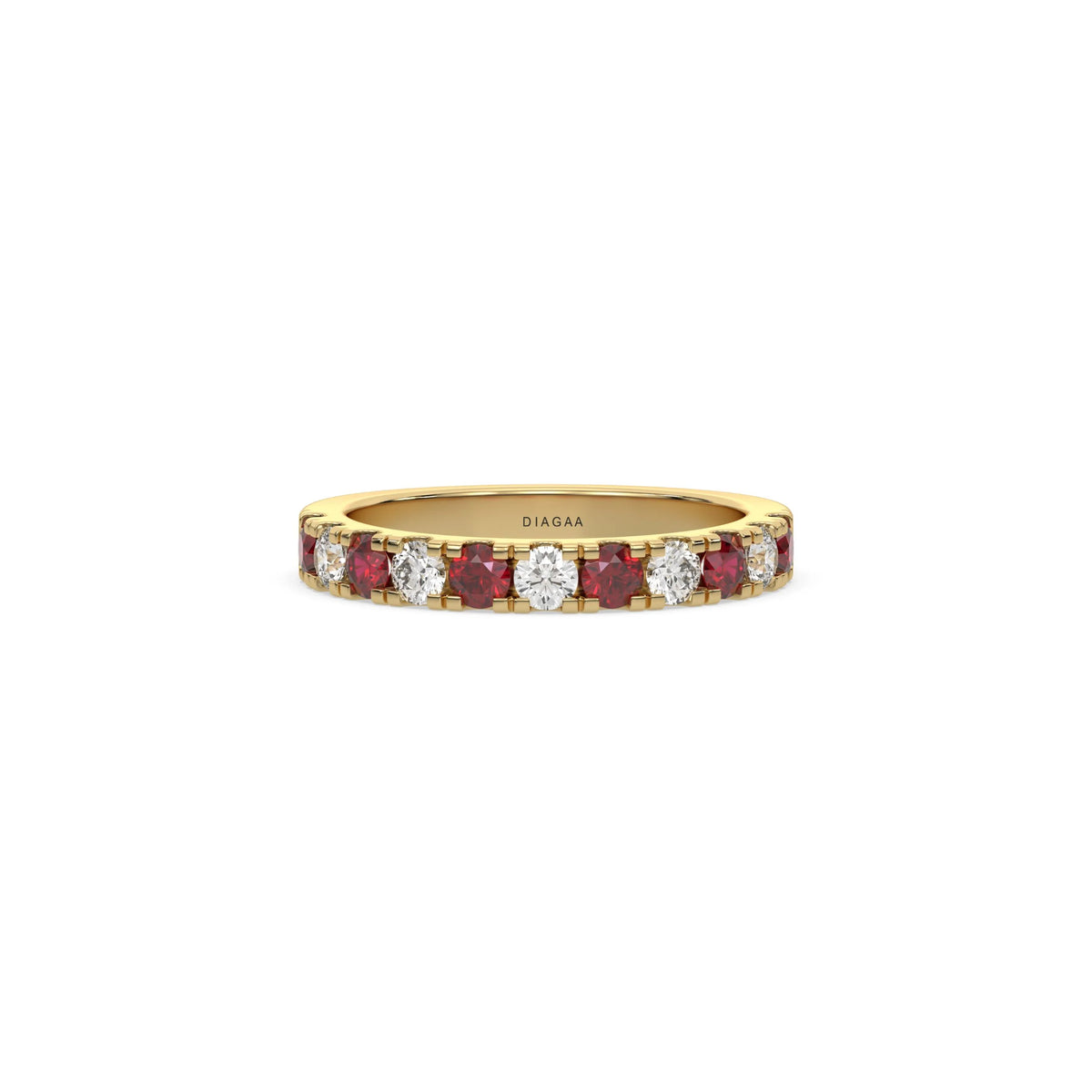 14K Yellow Gold Half Eternity Ring
