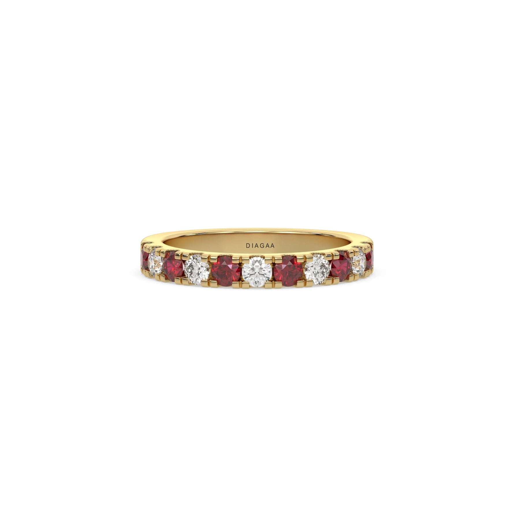 14K Yellow Gold Half Eternity Ring