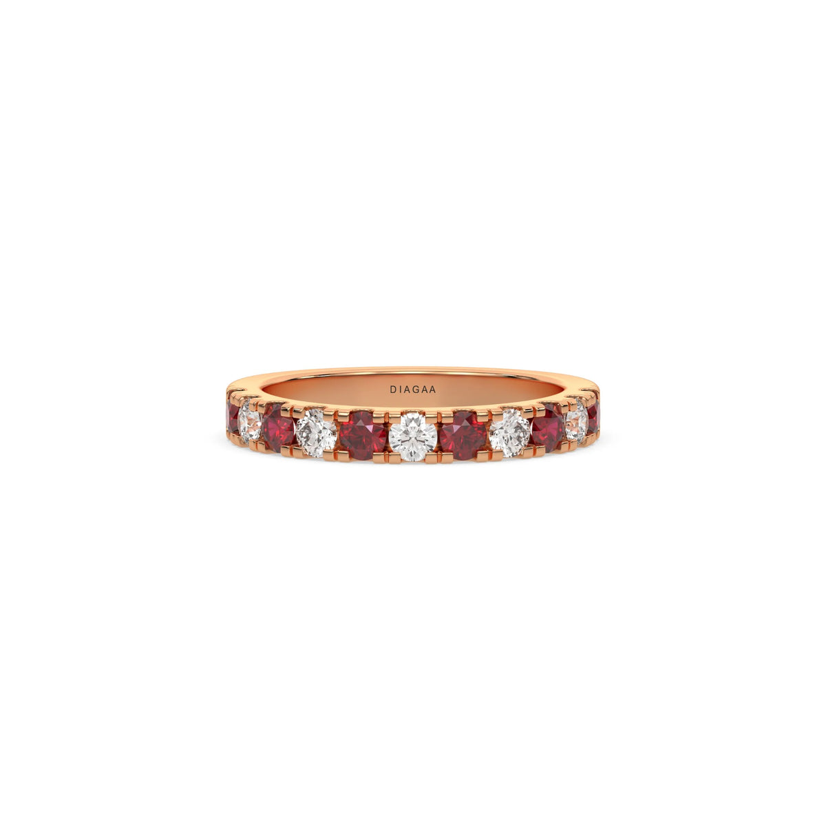 14K Rose Gold Half Eternity Ring 