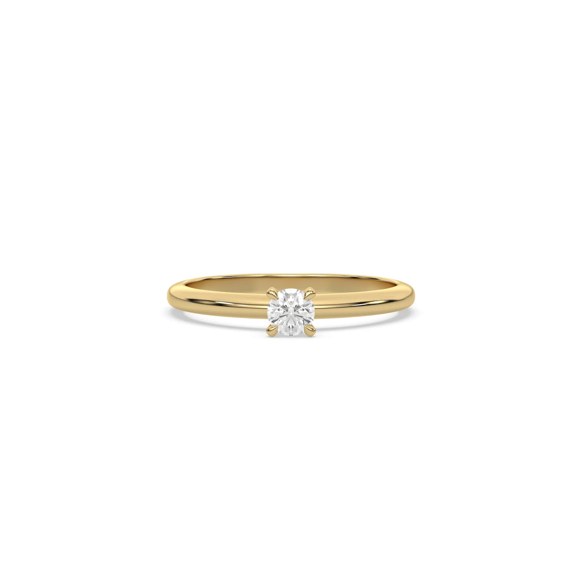 Round Lab Diamond Solitaire Ring