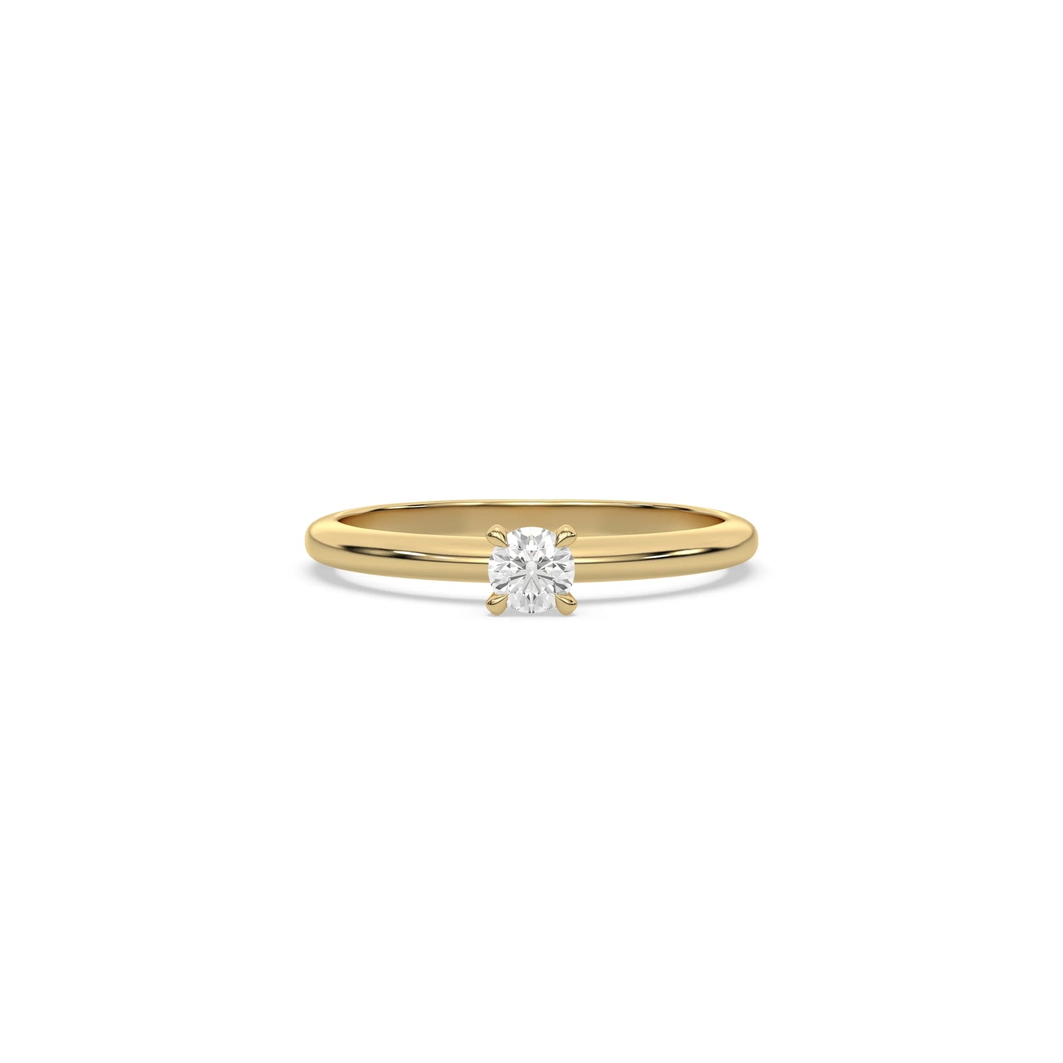 Round Lab Diamond Solitaire Ring