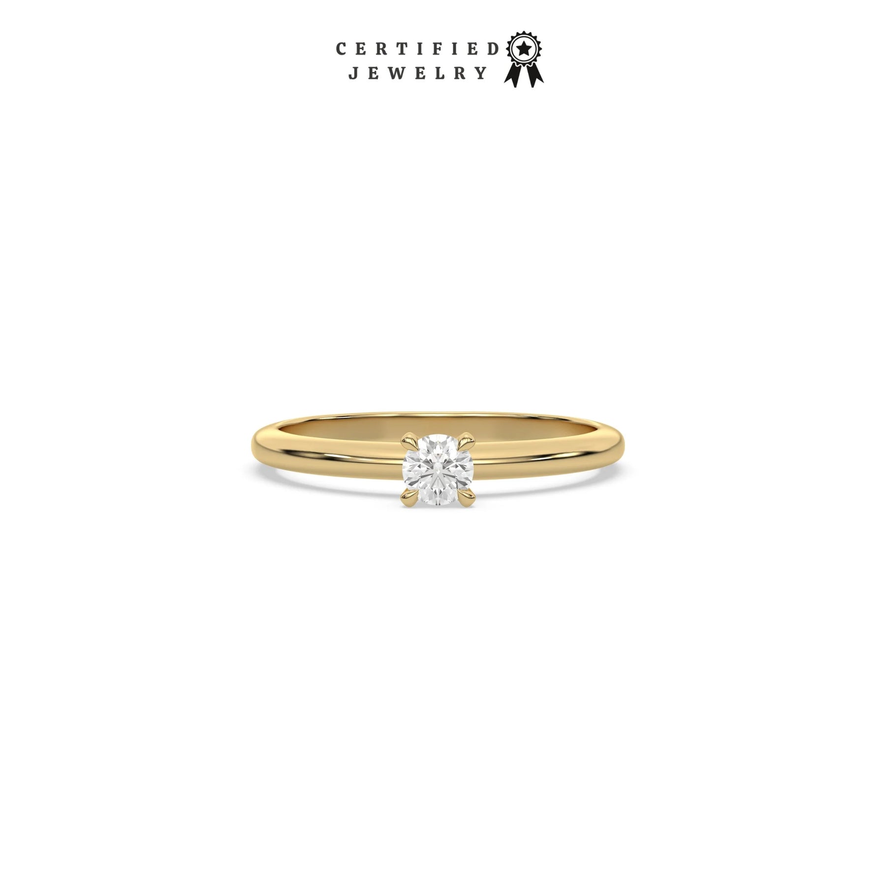 Round Diamond Ring, Round Engagement Ring, Solitaire Ring, Simple Engagement Ring, One Diamond Ring, Promise Ring, Big Diamond Ring,