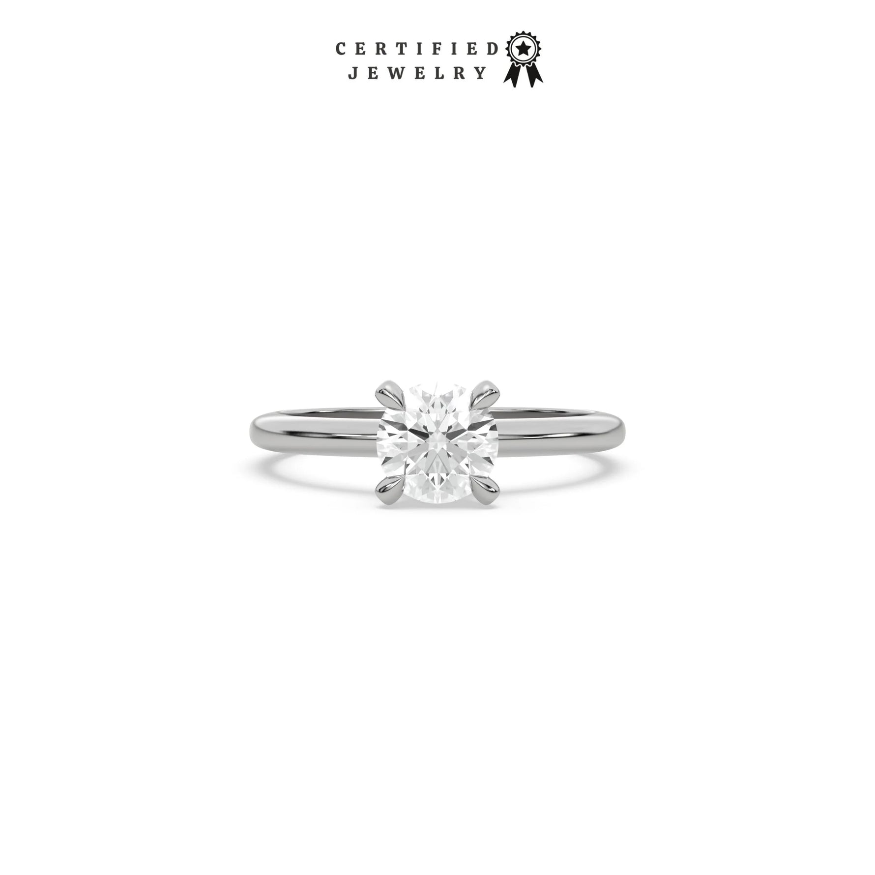 Round Diamond Ring, Round Engagement Ring, Solitaire Ring, Simple Engagement Ring, One Diamond Ring, Promise Ring, Big Diamond Ring,