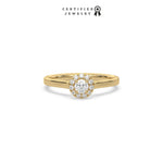 Halo Engagement Ring, Solitaire Diamond Ring, Promise Ring, Round Diamond Engagement Ring