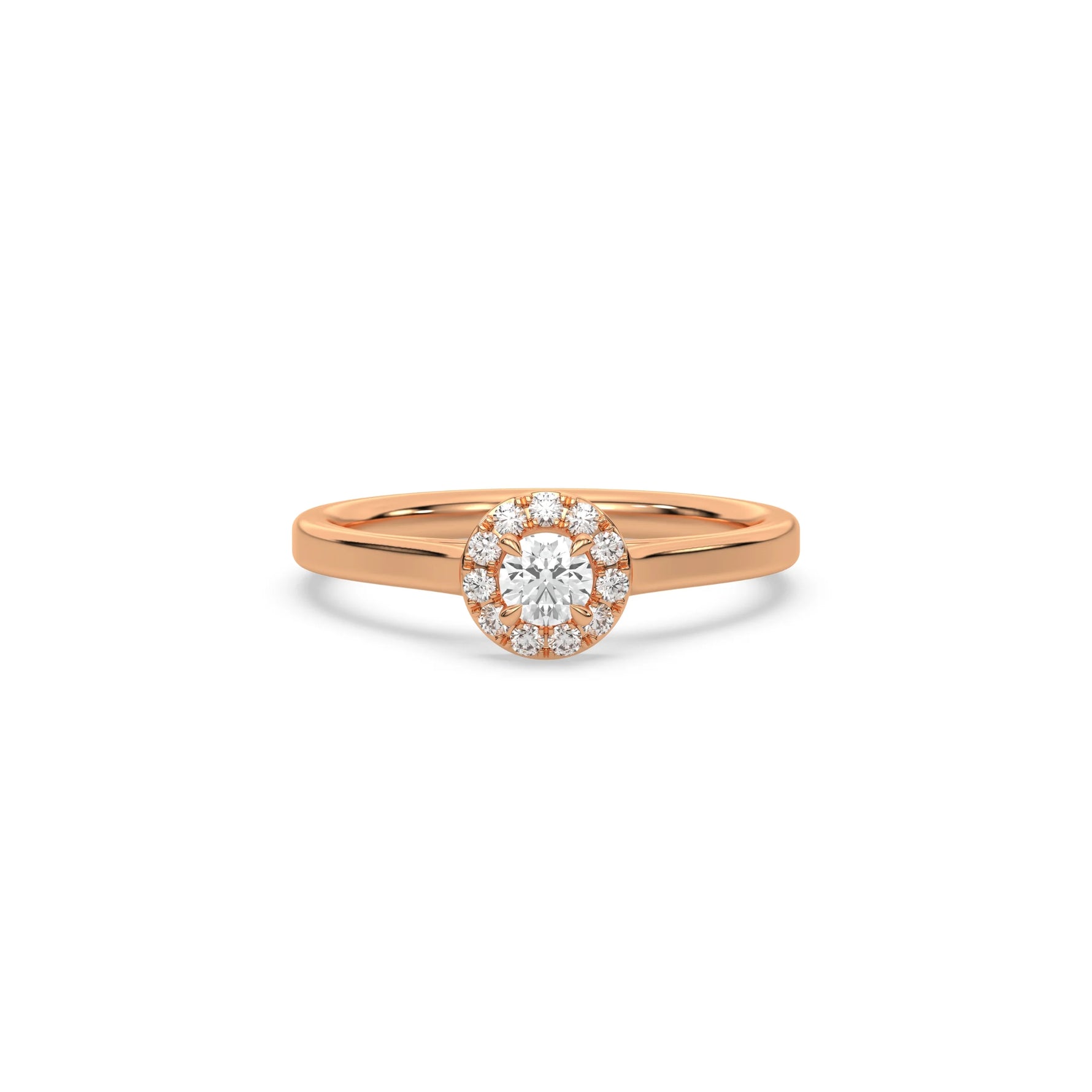 Halo Engagement Ring, Solitaire Diamond Ring, Promise Ring, Round Diamond Engagement Ring