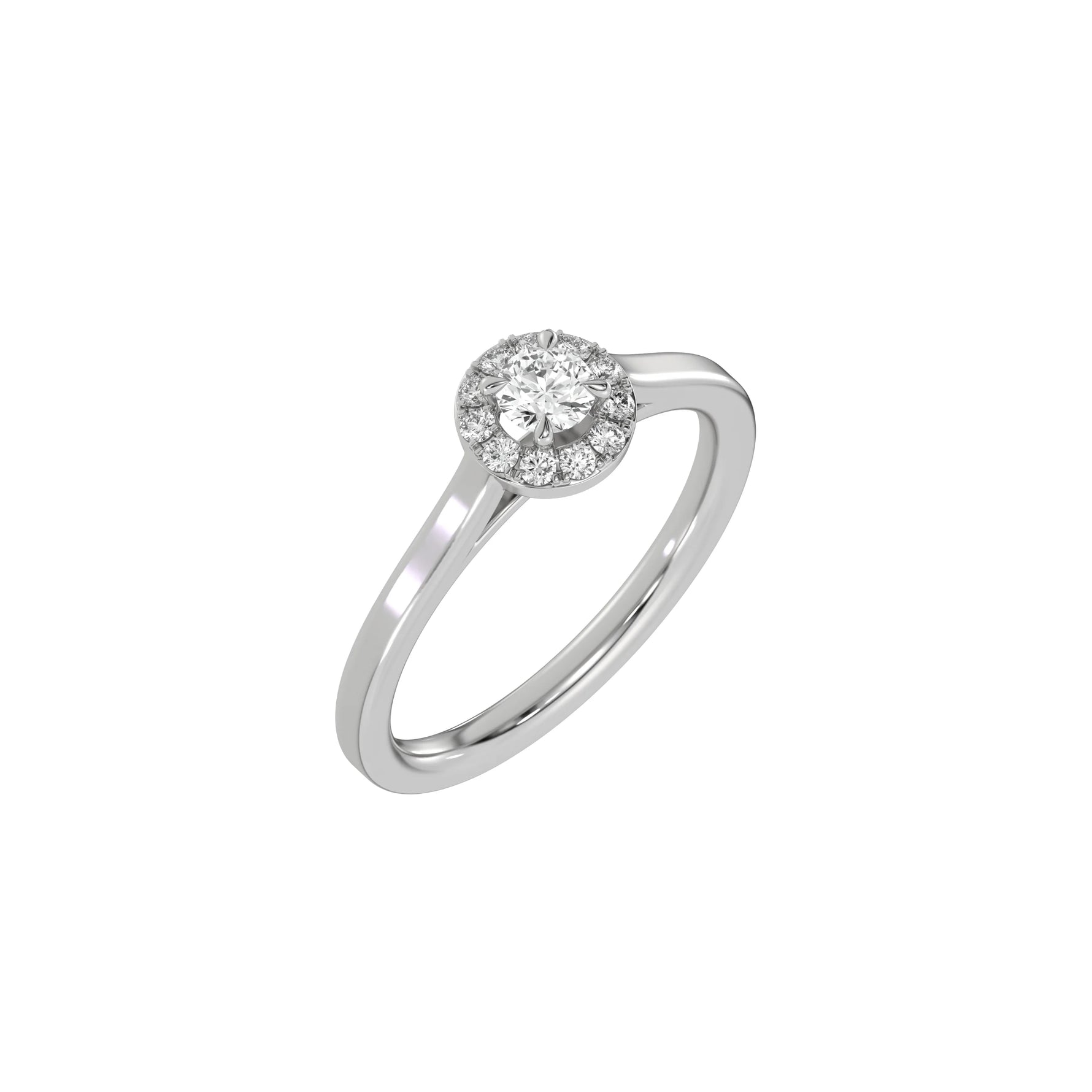 Halo Engagement Ring, Solitaire Diamond Ring, Promise Ring, Round Diamond Engagement Ring