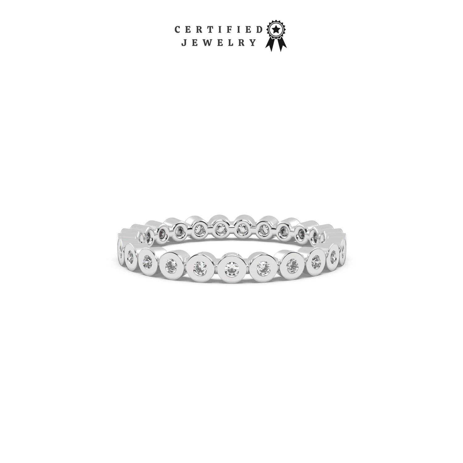 0.33 CT Natural Diamond Round Cut Eternity Ring