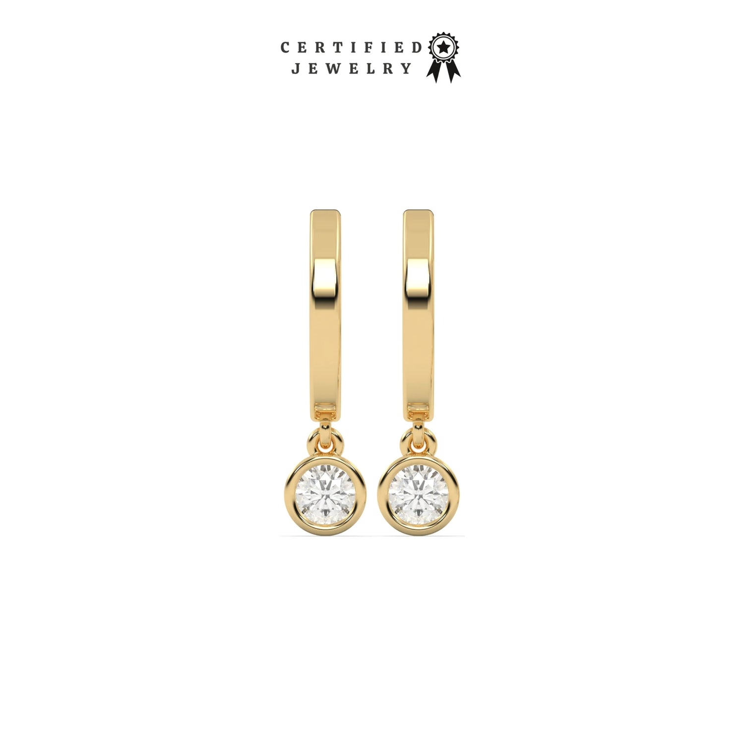 0.50 CT Lab Diamond Dangling Hoop Earrings