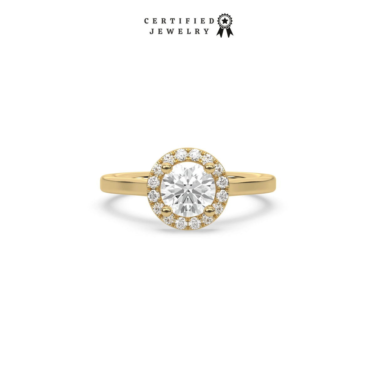 Halo Engagement Ring, Solitaire Diamond Ring, Promise Ring, Round Diamond Engagement Ring,