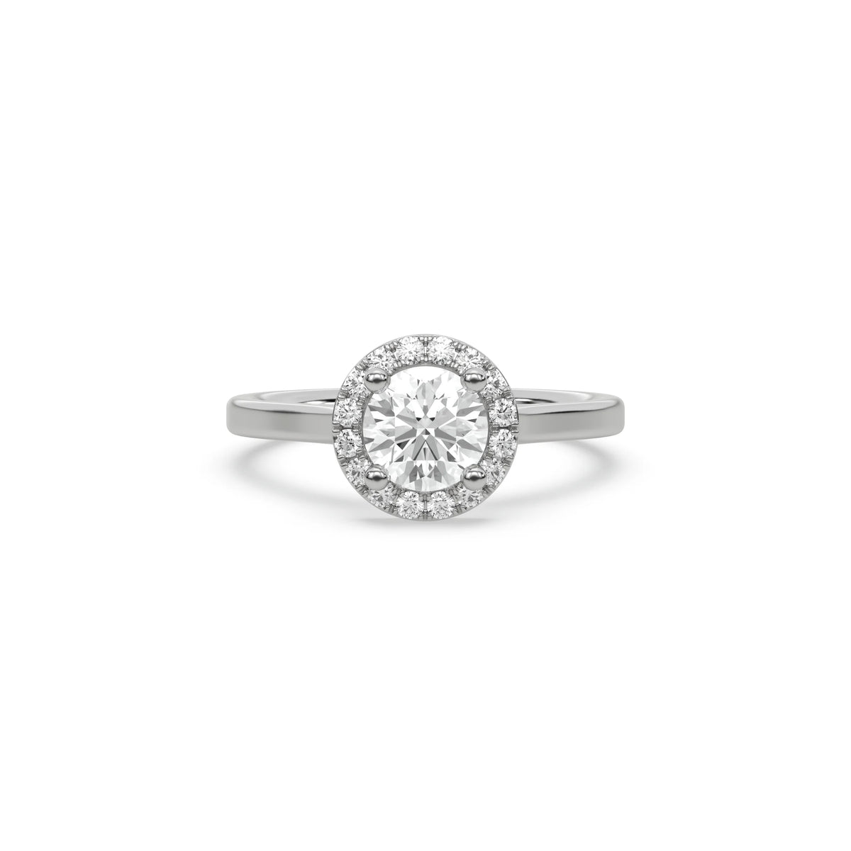 Round Cut Halo Engagement Ring