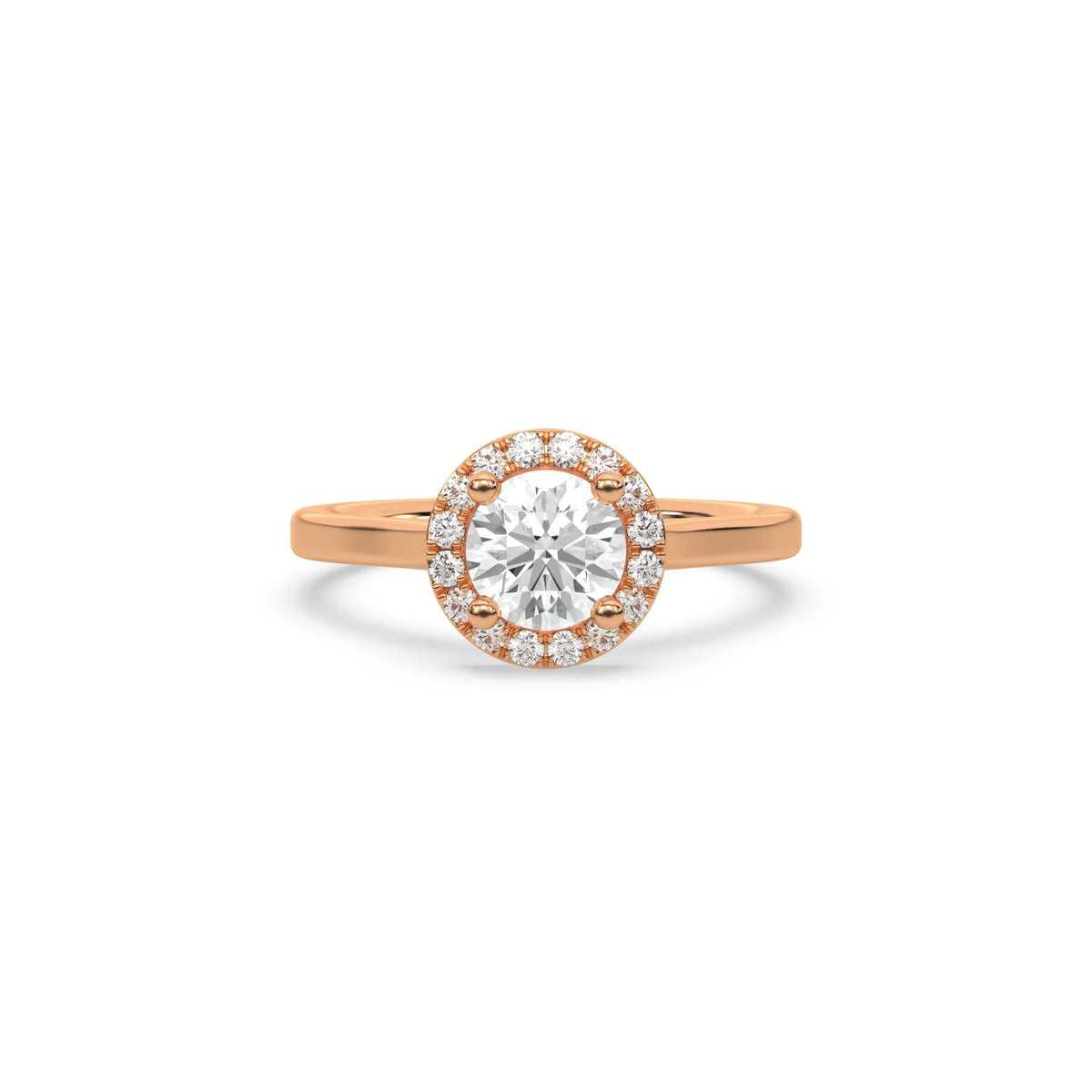 Halo Engagement Ring, Solitaire Diamond Ring, Promise Ring, Round Diamond Engagement Ring,