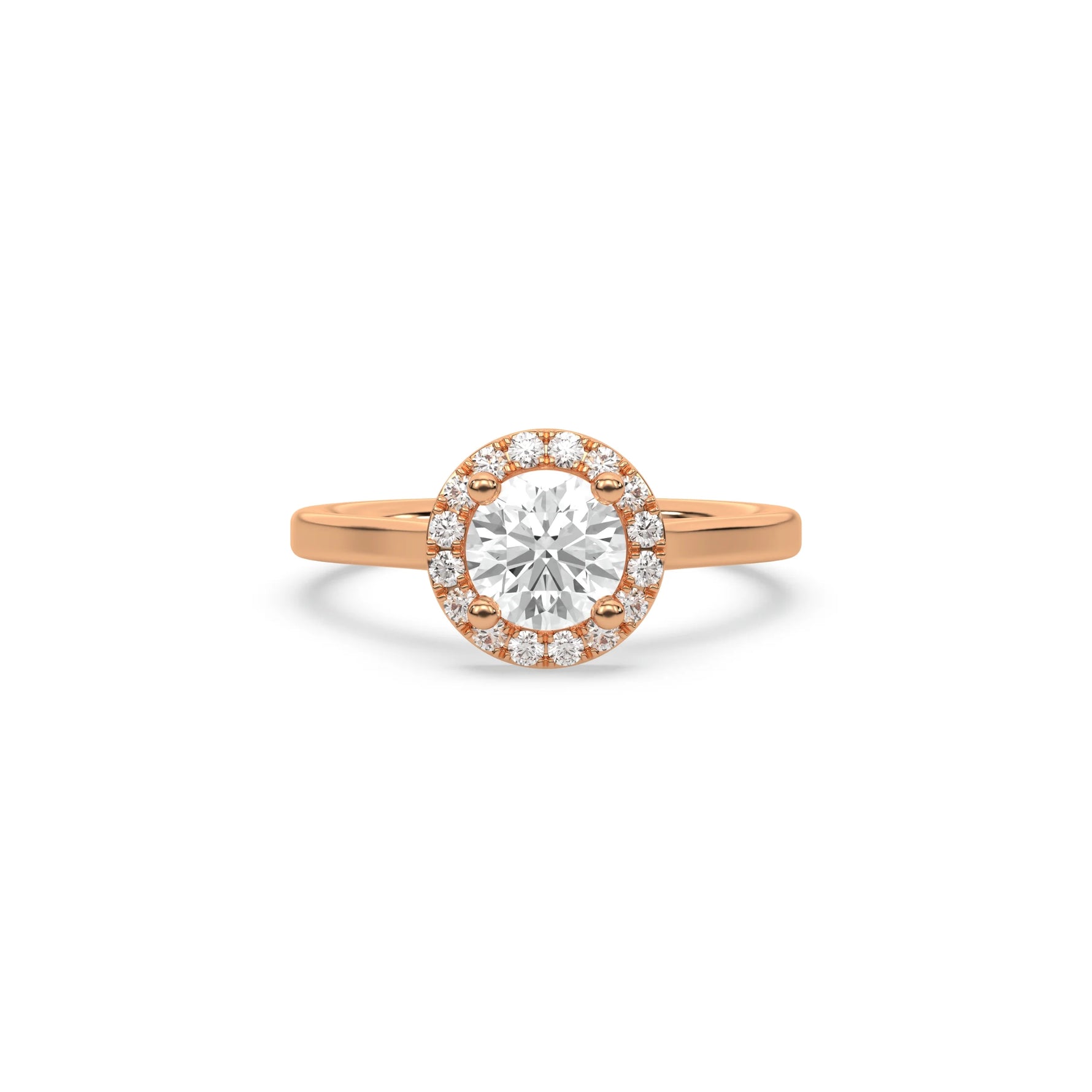 Halo Engagement Ring, Solitaire Diamond Ring, Promise Ring, Round Diamond Engagement Ring,