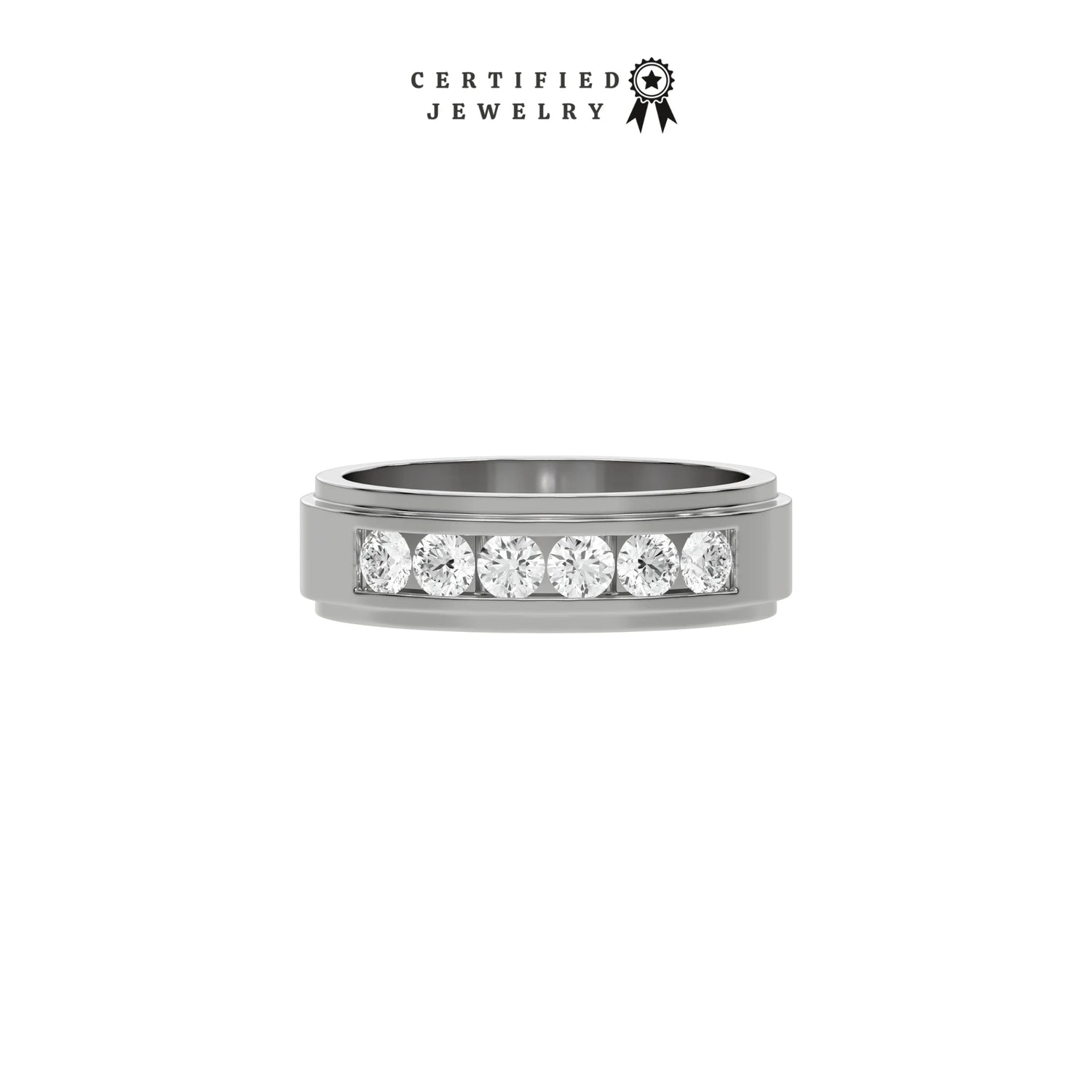 0.72 CT Natural Diamond Six Stone Ring