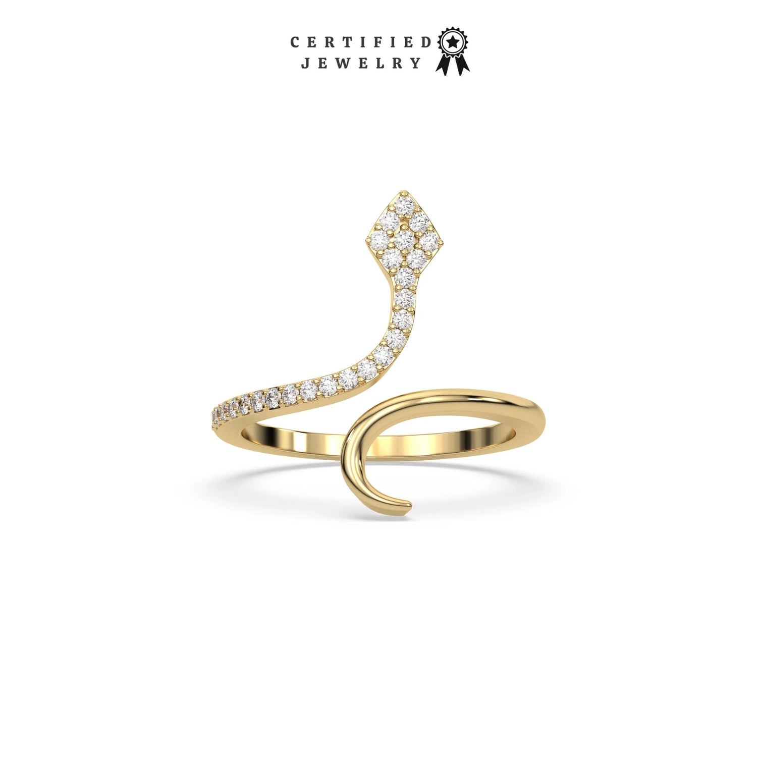 This yellow gold ring displayed in front view is made with brilliant cut round diamonds and set in a beautiful micro pave setting