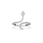 This white gold ring displayed in front view is made with brilliant cut round diamonds and set in a beautiful micro pave setting