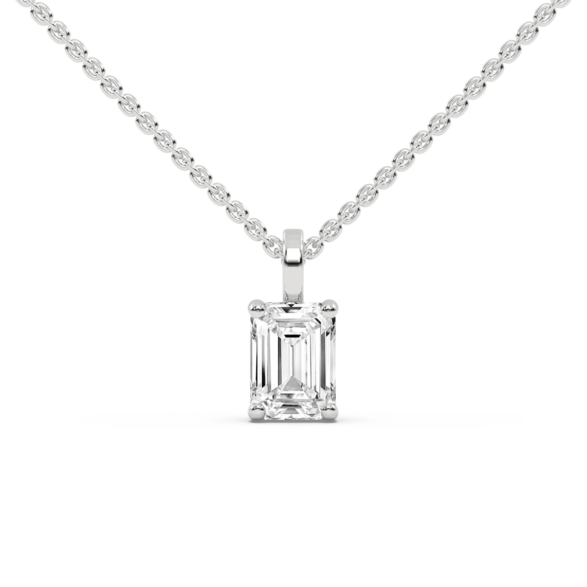 14K White Gold Diamond Necklace