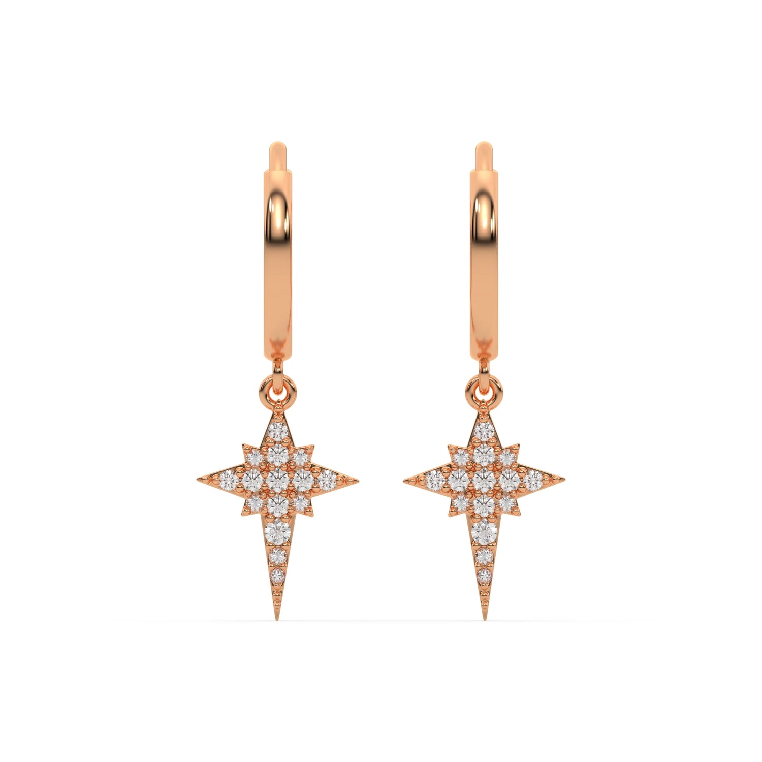 0.33 CT Lab Diamond Starburst Hoop Earrings