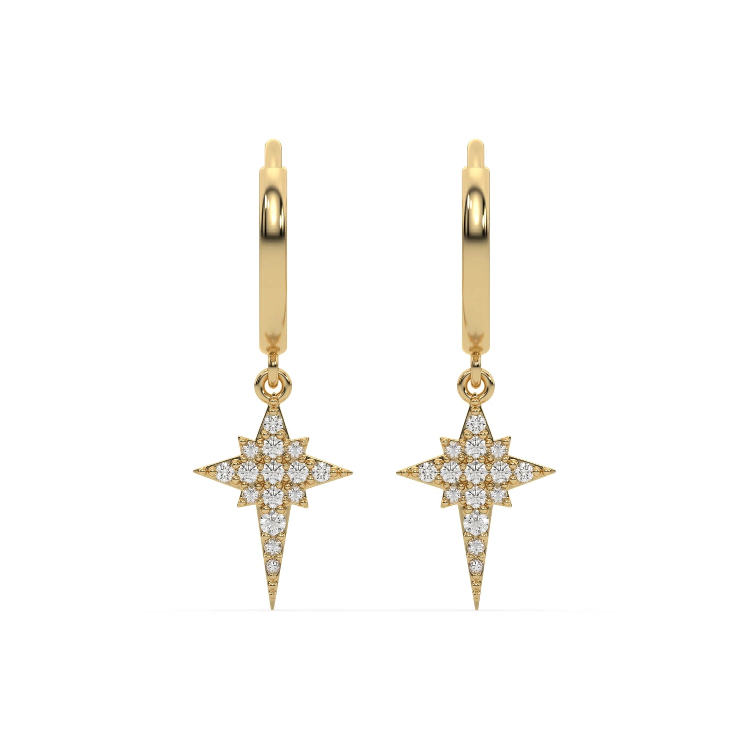 0.33 CT Lab Diamond Starburst Hoop Earrings