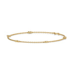 14K Yellow Gold Princess And Pear 
Cut  Diamond Chine Bracelet