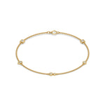 10K Yellow Gold Princess And Pear 
Cut  Diamond Chine Bracelet