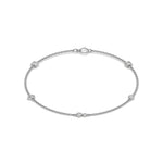 18K White Gold Princess And Pear 
Cut  Diamond Chine Bracelet