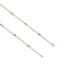 14K Rose Gold Princess And Pear 
Cut  Diamond Chine Bracelet