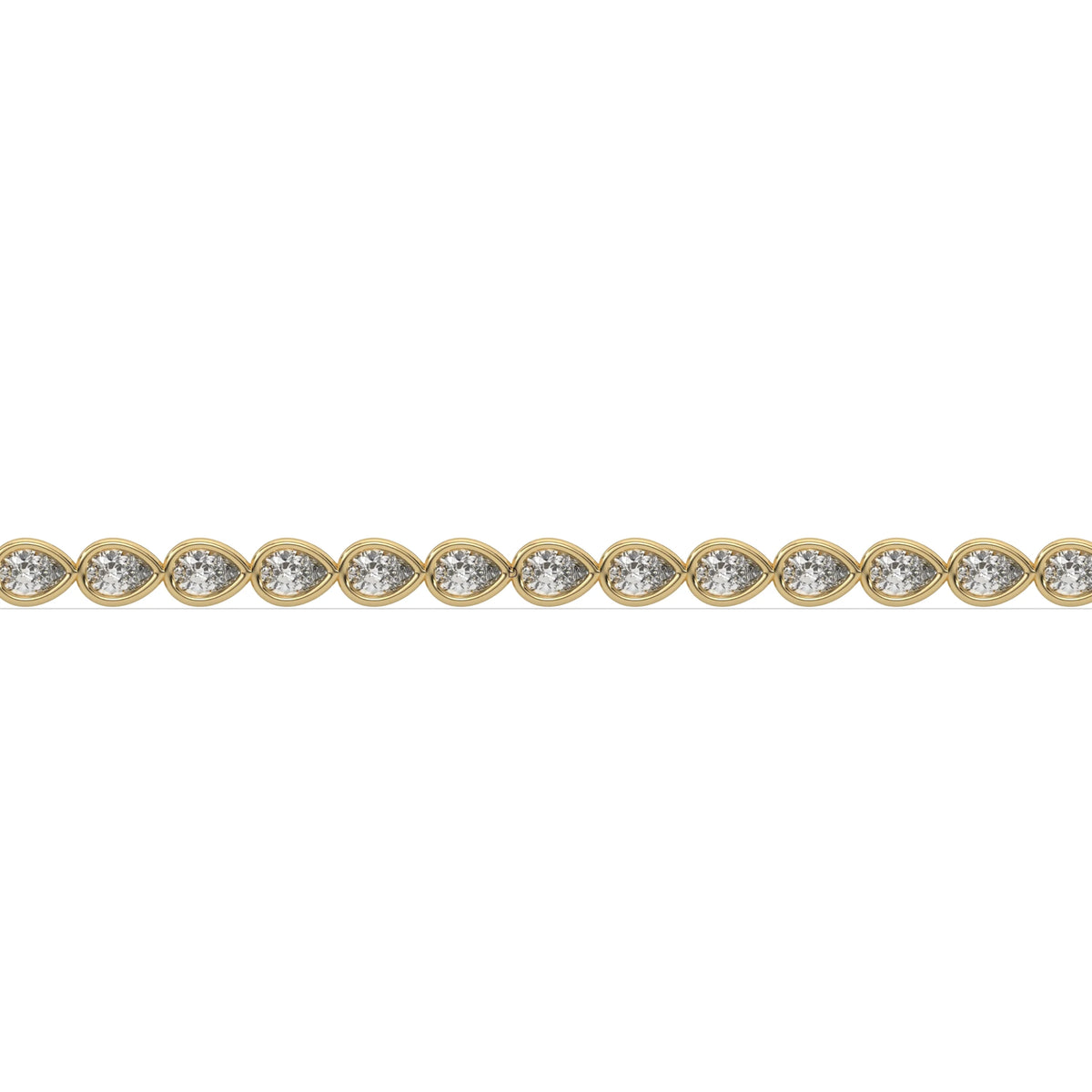 10K Yellow Gold  Pear Diamond Gold Tennis Bracelet 