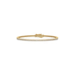 18K Yellow Gold Round Cut  Diamond Tennis Bracelet 